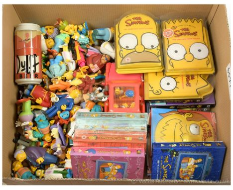 The Simpsons DVD box sets x14, loose figures x 54 including Homer, Marge, Bart, Grandpa, Fat Tony, Dr Nick, Mr Burns, Smither
