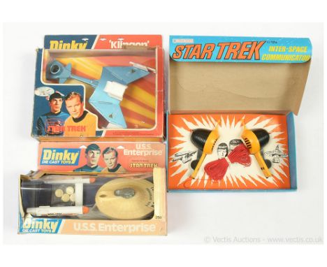 Lone Star vintage Star Trek Inter-Space Communicator set, Near Mint, within Excellent box. Dinky Star Trek Klingon Battle Cru
