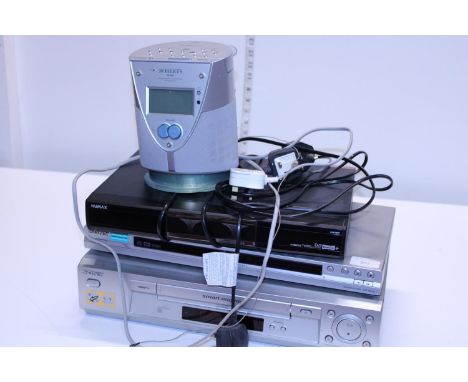 A selection of assorted audio/visual equipment including a Roberts CD, alarm clock &amp; radio. Shipping unavailable 