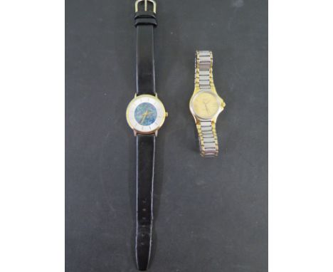 A Zenith ladies stainless steel quartz Port Royal wristwatch and a Pierre Cardin Australian opal dial quartz ladies wristwatc