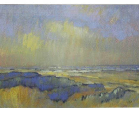 Geoff Marsters (British contemporary)  EAST COAST SEASCAPE, pastel, signed lower right with artist's monogram, titled verso, 