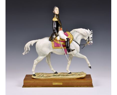 Bernard Winskill for Royal Worcester porcelain limited edition "Simon Bolivar" figure, equestrian figure from 'The Famous Mil