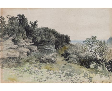 English School (late 19th century), ‘At Steephill IW’, Isle of Wight watercolour, inscribed lower right, unframed 7 x 9 7/8in