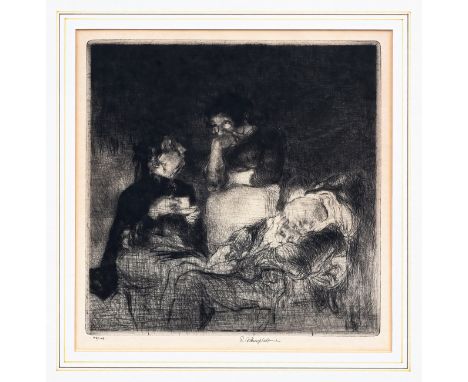 Edmund Blampied R.E. (Jersey, 1886-1966), "The Centenarian", drypoint etching, signed "Blampied Jan. 1931" at foot of plate i
