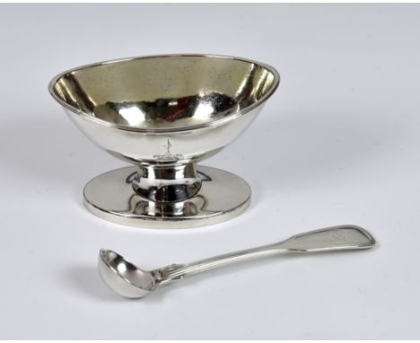 A George III silver boat shaped open salt, James &amp; Elizabeth Bland, London, 1796, 3 ½in. (8.9cm.) long, together with a f