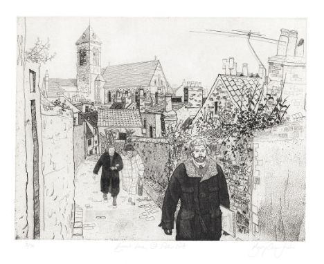 Barry Owen Jones, RWS, RE (British, 1934-2018), ‘Burnt Lane, St Peter Port, etching, signed, titled and numbered 3/75, unfram