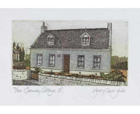 Barry Owen Jones, RWS, RE (British, 1934-2018), 'Guernsey Cottage 18', coloured etching, signed, numbered 71/100 and titled i