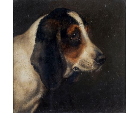 English School (second half 19th century), Portrait of a spaniel, Portrait of a beagle. oil on board, unsigned, in original g