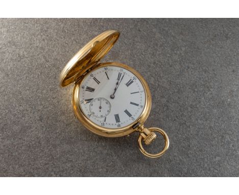 A Swiss 18ct gold keyless half hunter quarter repeating pocket watch by Rossel &amp; Fils sucrs de J. F. Bautte &amp; Cie, no