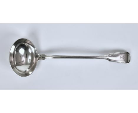 A Victorian silver fiddle thread soup ladle, Mary Chawner, London, 1840, of typical form, the fiddle pattern decoration to re