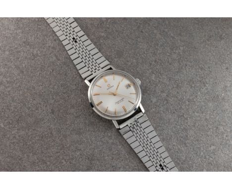 An Omega Seamaster De Ville gentleman's stainless steel bracelet watch, 1960s, 30mm. silvered dial with gilt baton markers an
