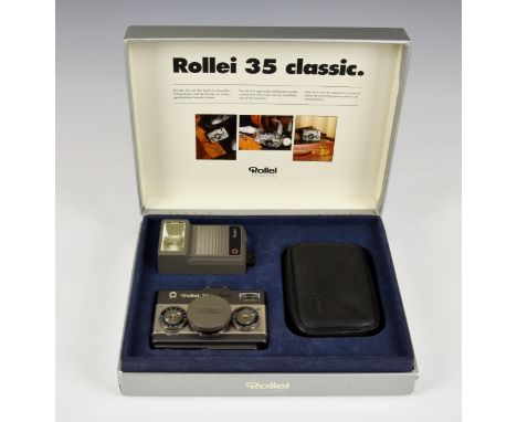 A boxed Rollei 35 Classic Compact Camera, A Rollei 35 Classic Compact Camera, titanium, serial no 6100752, with HFT 40mm f/2.