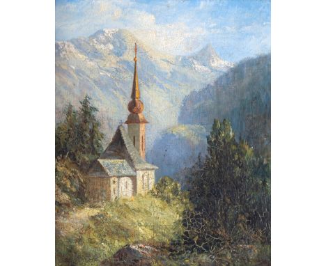 English School (19th century), 'The Jesu Berchtesgaden, Bavarian Tyrol' oil on canvas, unsigned, inscribed to paper labels ve
