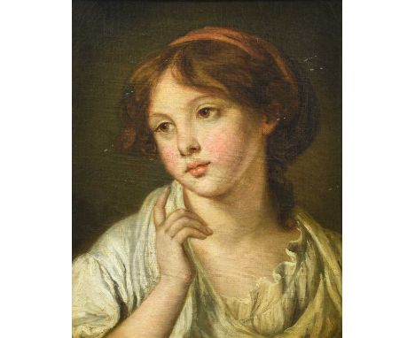 Manner of Jean-Baptiste Greuze (1725-1805) French Portrait of a young lady, head and shoulders Oil on canvas, 39.5cm by 32cmP