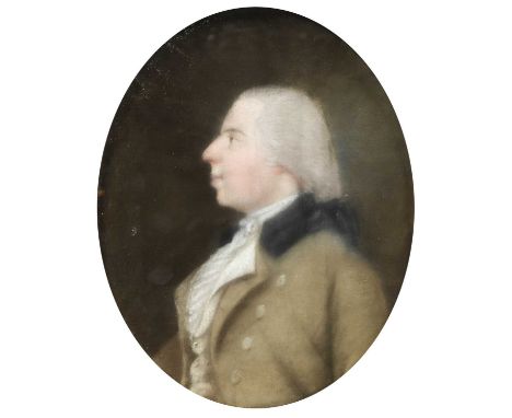Follower of Joseph Highmore (1692-1780) Portrait of a gentleman, head and shoulders in profile, wearing a powdered wig Indist
