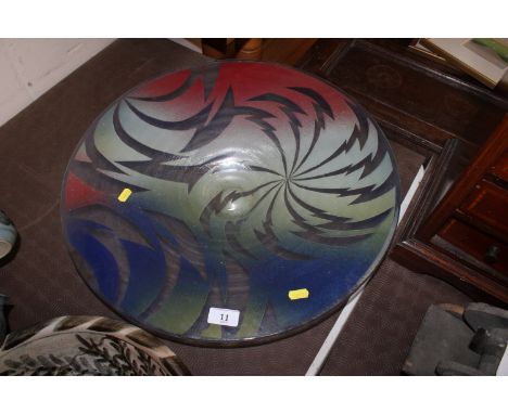 A large Art Glass shallow bowl