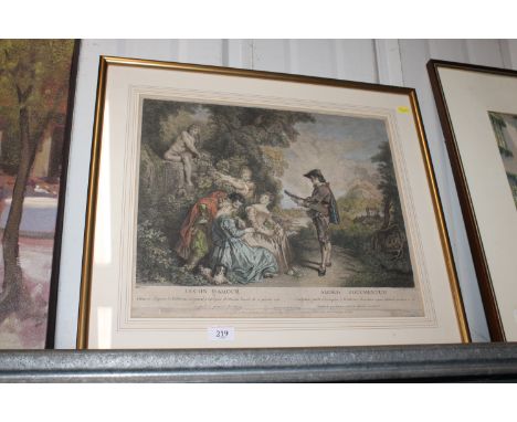 A framed classical print 