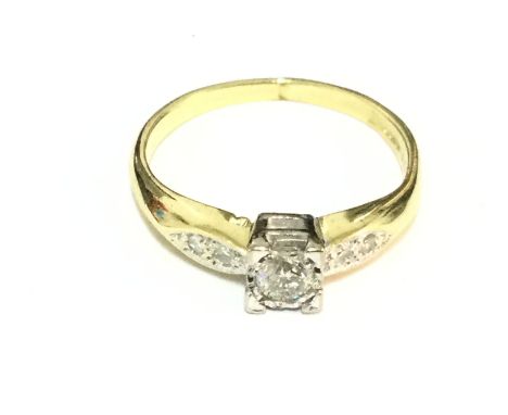 18ct gold 5 stone diamond ring (0.20ct) (size K) (A) approx 2.6g