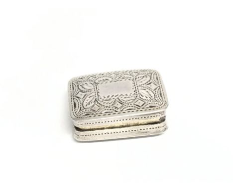 A vintage silver Nathaniel Mills vinaigrette. Approx 5.7g.