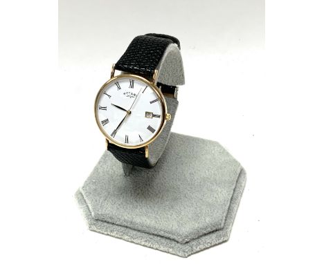 A 9ct gents gold cased rotary wristwatch, (A)