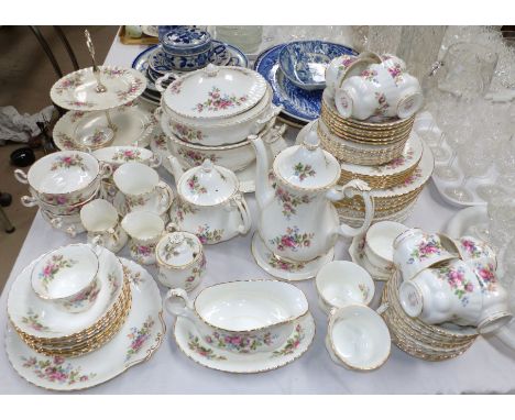 A Royal Albert 'Moss Rose' part dinner and tea service, approx