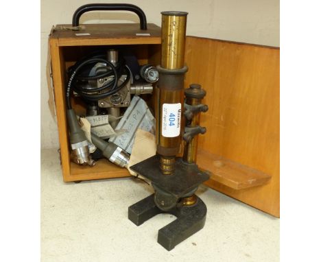 A Leitz microscope and an aerial junction co-ax box