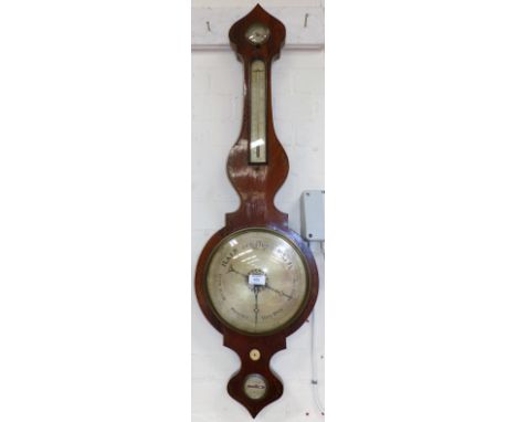 A mahogany barometer with painted decoration (a.f.)