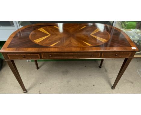 A Rosewood Veneered console table, 130cm x 54.5cm x 77cm