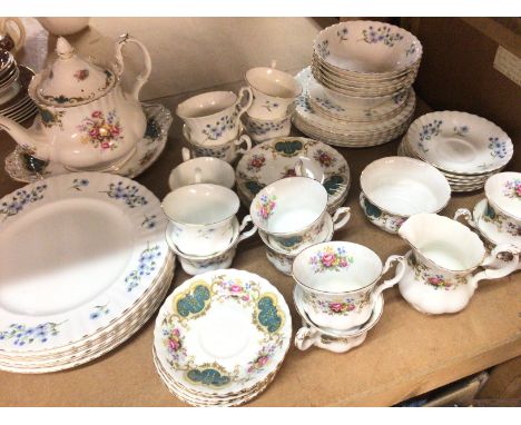 A Royal Albert bone china tea set six place setting Berkeley pattern and a Richmond Blue Rock pattern tea and dinner service.