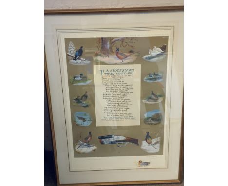 If A Sportsman True Youâ€™d Be, pencil signed limited edition coloured print, 87cm x 65cm.