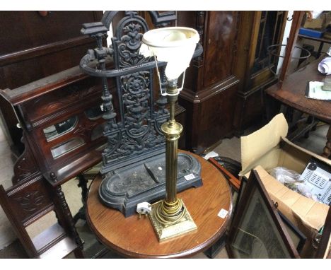 A brass table lamp. 65cm to top of the bulb.