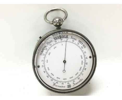 A pocket barometer (one crystal is loose and is taped on). This lot cannot be posted