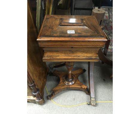 A fine William iv rosewood teapoy.
