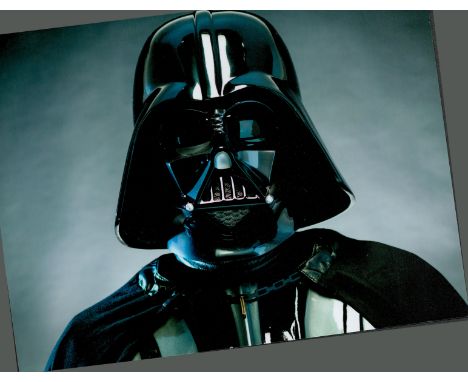 Star Wars Darth Vadar Dave Prowse signed white card with 10 x 8 inch sinister Vadar unsigned photo. Good condition. All autog