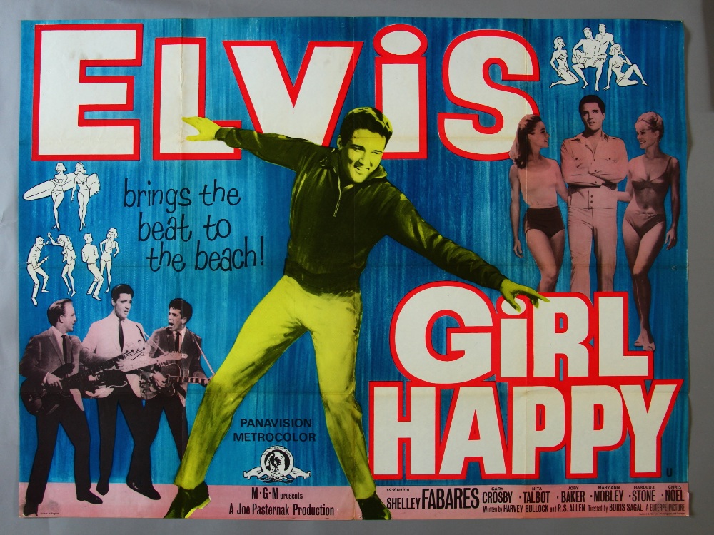 Elvis Presley in "Girl Happy" (1965) Original British Quad film poster