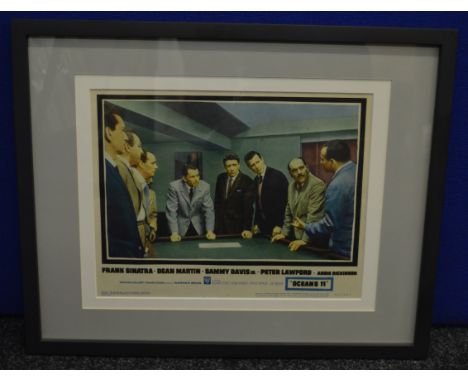 "Oceans 11" (1960) framed original US lobby card no. 3 measuring 11 x 14 inch starring The Rat Pack - Frank Sinatra, Sammy Da