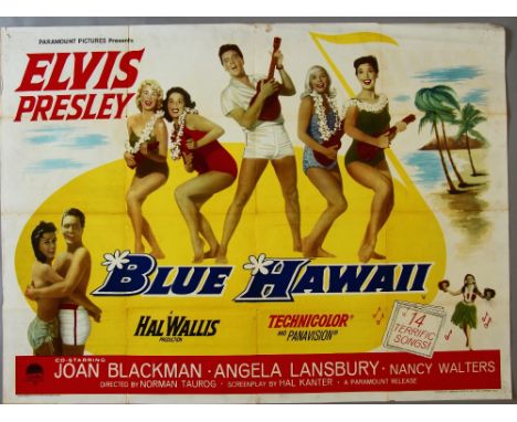 Elvis Presley in "Blue Hawaii" (1961) Original first release British Quad film poster (30 x 40 inch) co-starring Joan Blackma