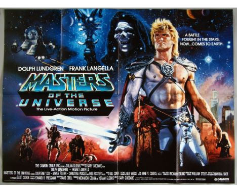 "Masters of the Universe" (1987) Original British Quad film poster (30 x 40 inch) starring Dolph Lundgren as He-Man and Frank