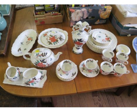 A James Kent Old Foley Eastern Glory pattern part tea service, a Poole Pottery dish, another tea service, and other ceramics