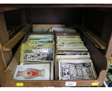 A collection of postcards, mostly 1960s topographical and museum cards, also Ordnance Survey maps