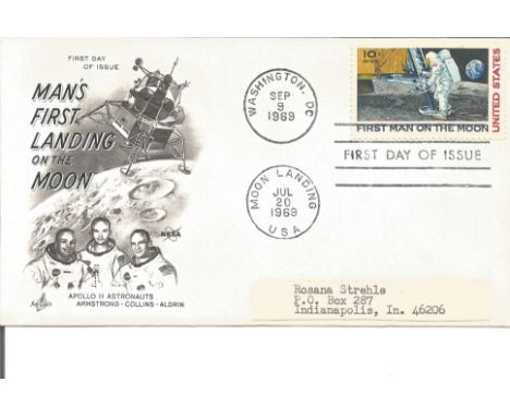 Space FDC Mans First Landing on the Moon Apollo 11 Astronauts Armstrong, Collins, Aldrin double PM Washington DC Sep 9 1969 a