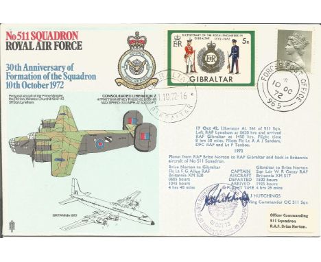 Wg Cdr R J Hutchings signed No 511 Sqn cover commemorating the 30th Anniversary of Formation of the Squadron. Flown from RAF 