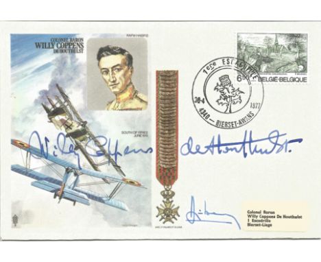 Colonel Baron Willy Coppens De Houthulst official signed RAF First Day Cover RAFM HA(SP2). Signed by himself, a leading Belgi