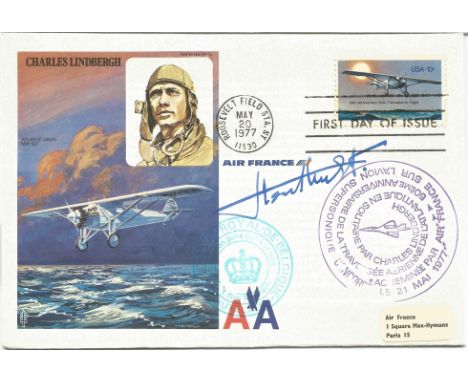 Charles Lindbergh Air France official signed RAF First Day Cover RAFM HA(SP3). Signed by Colonel Baron Willy Coppens de Houth