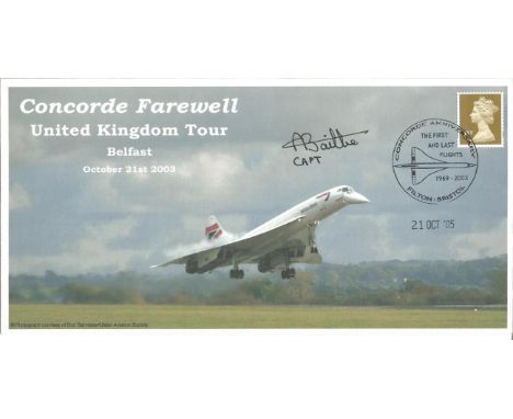 Concorde Captain A. Baillie signed Specially designed commemorative cover celebrating Concorde s Farewell Tour of the United 