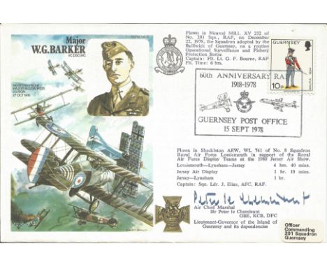 Raf Flown cover dedicated to Major W. G. Barker VC. Cover has a portrait of Major Barker and illustrates him in aerial combat