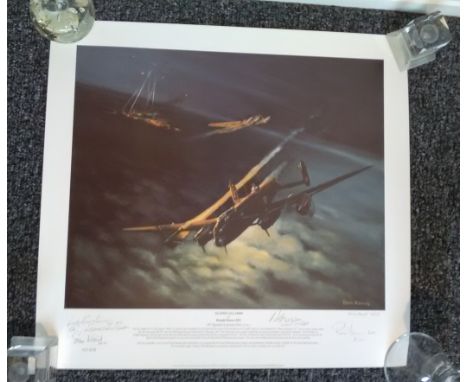 Against all Odds WW2 21 x 20 rare Artist proof numbered 16/25 print by Ron Holmes numbered 16/25 signed by 4 veteran of 101 s