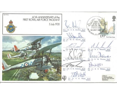 First Royal Air Force Pageant official signed by 9 cover RAF FF19. Signed by Squadron Leader B R Hoskins, Flt Lt M D Howell, 