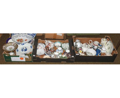 A quantity of 19th century and later British pottery and porcelain, including Derby, Spode, Royal Worcester and Carlton ware 