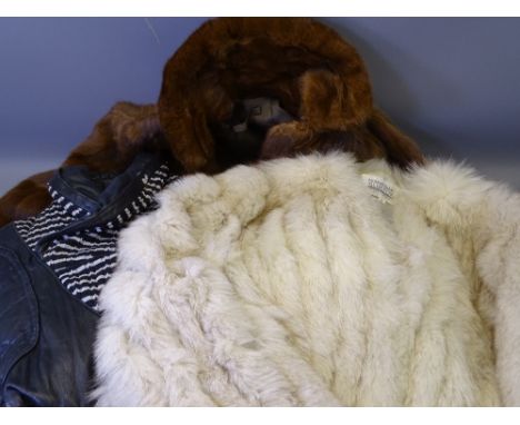 THREE LADY'S VINTAGE FUR AND OTHER JACKETS